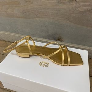 Caroline Constas Gold Tie-up Morgan sandal